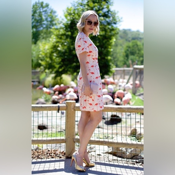 EUC Kate Spade Flamingo Shift Dress Short Sleeve - Picture 2 of 7